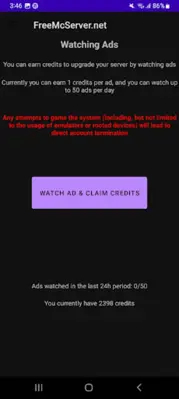 FreeMcServer.net android App screenshot 0