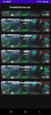FreeMcServer.net android App screenshot 2